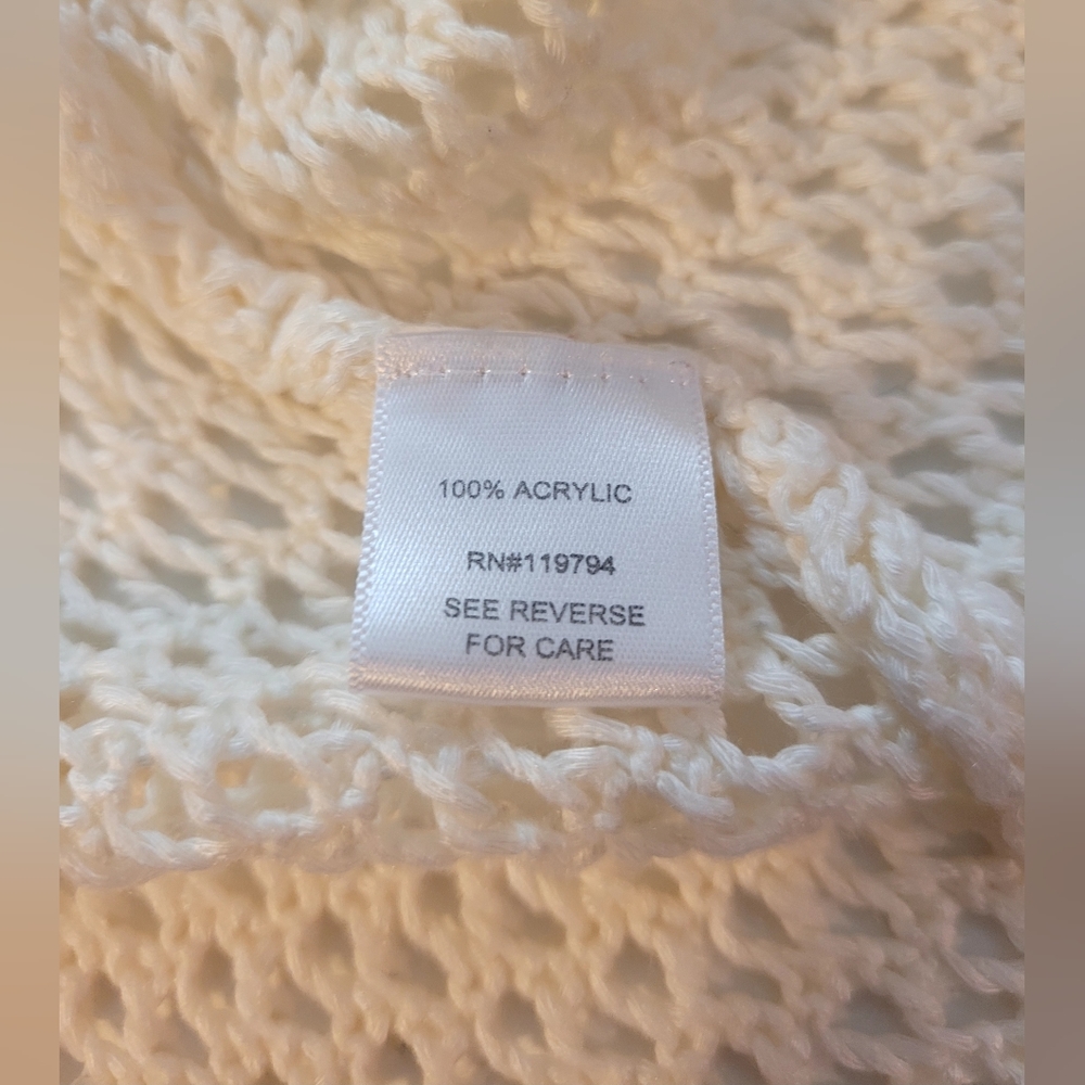 Oneworld Live and Let Live Loose Knit Crochet Top - Picture 8 of 8